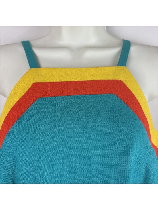 Ann Tobias Dresses & Skirts - Ann Tobias color block Lined Linen maxi dress